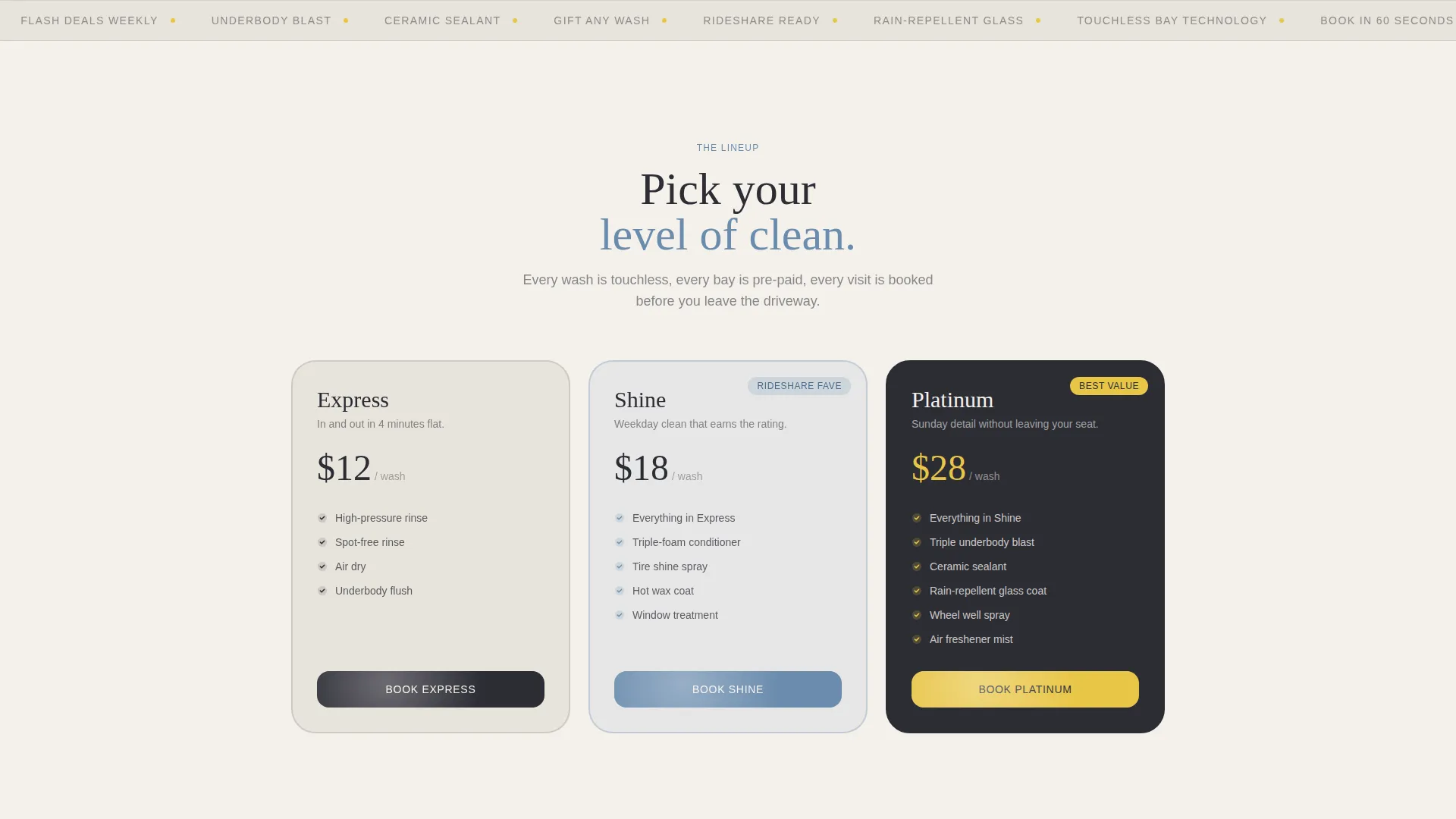 Touchless Car Wash Landing Page Template