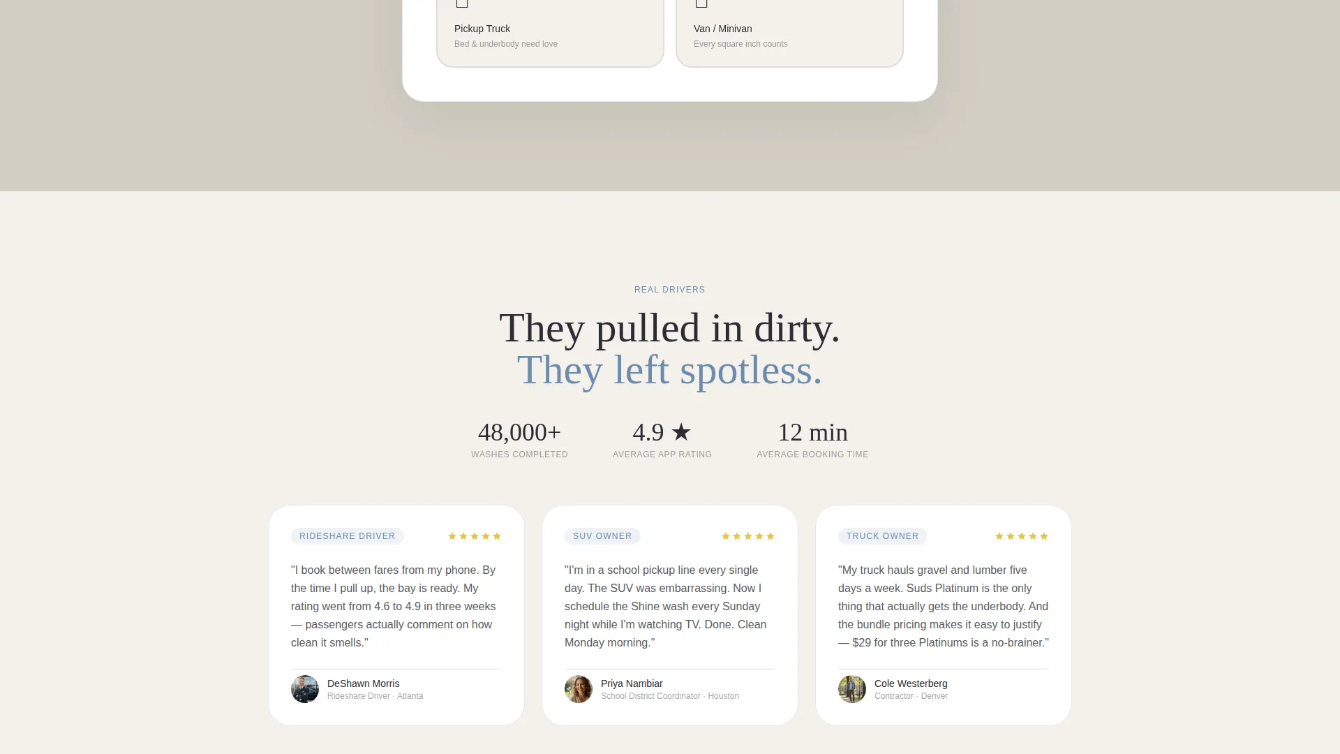 Touchless Car Wash Landing Page Template