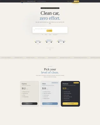 Touchless Car Wash Landing Page Template