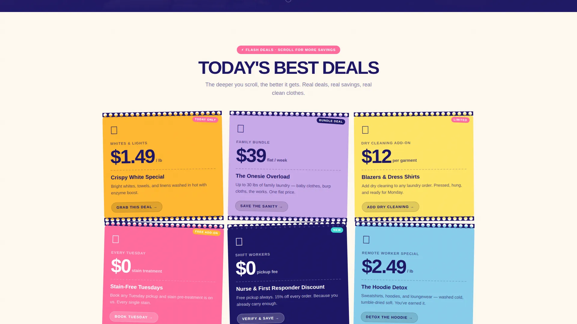 Laundry Service Landing Page Template | Neo-Retro