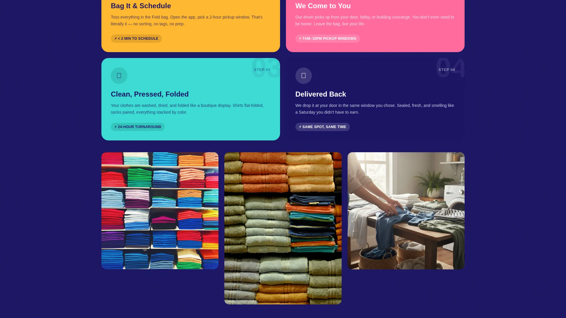 Laundry Service Landing Page Template | Neo-Retro