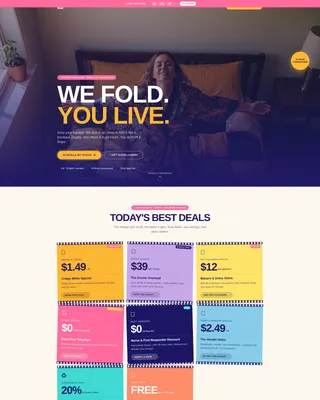 Laundry Service Landing Page Template | Neo-Retro
