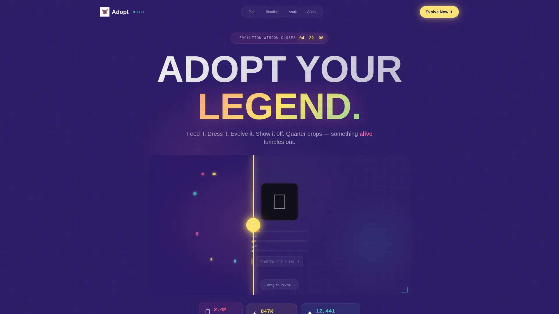 Neo-Retro Virtual Pet Shop Landing Page Template