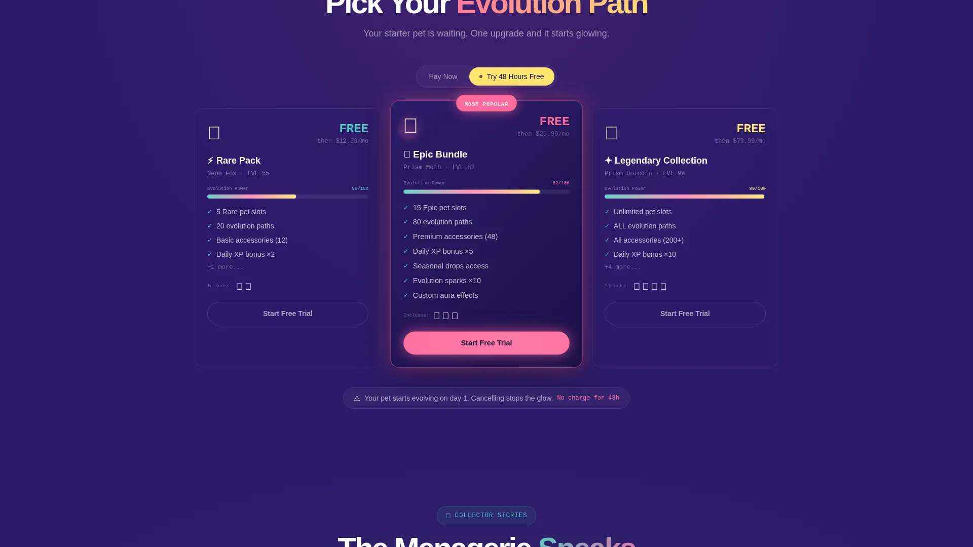 Neo-Retro Virtual Pet Shop Landing Page Template