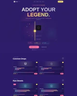 Neo-Retro Virtual Pet Shop Landing Page Template