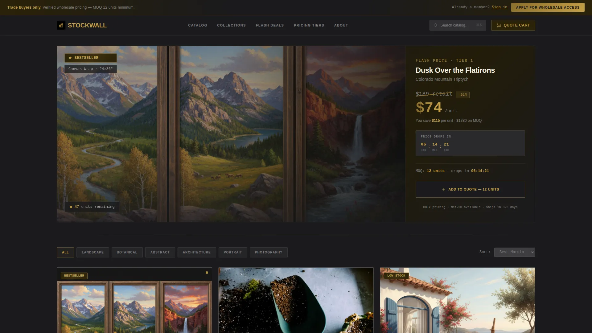 Wholesale Wall Art Landing Page Template