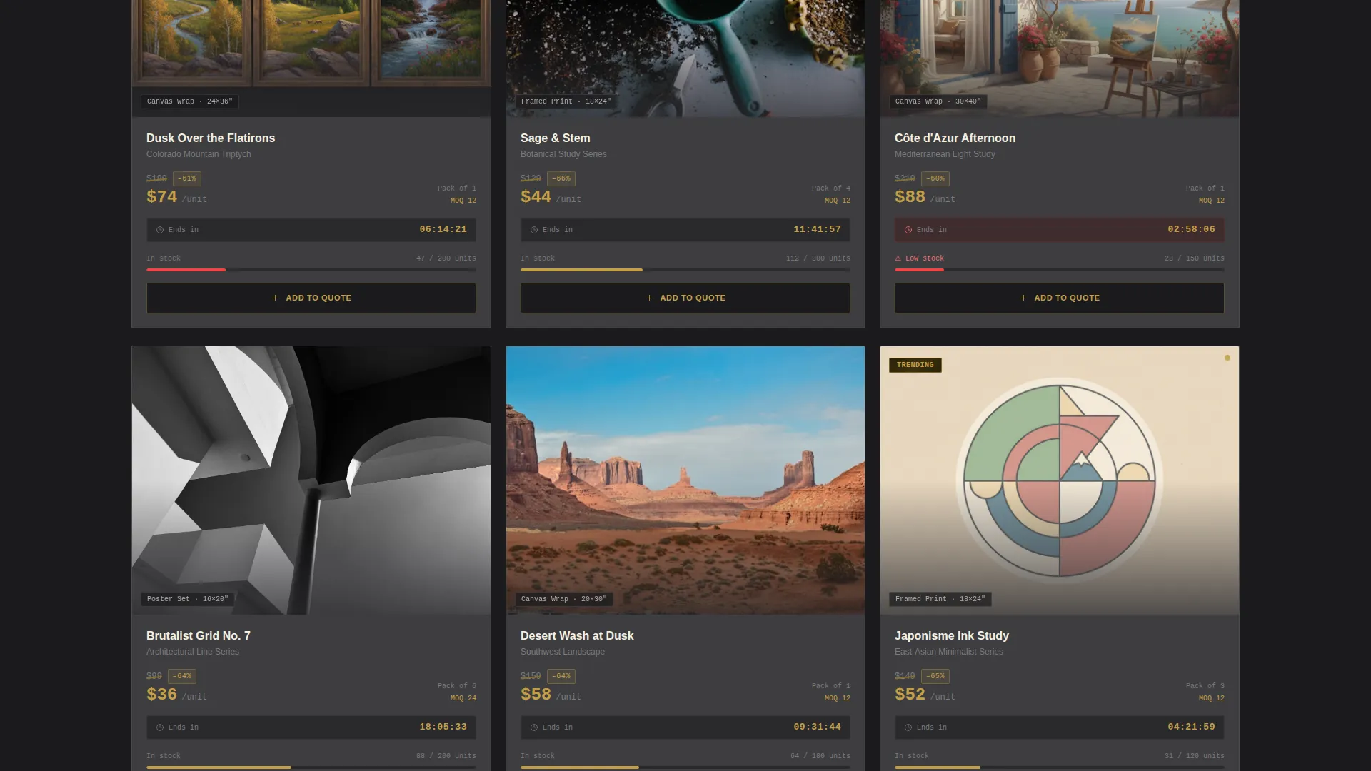 Wholesale Wall Art Landing Page Template