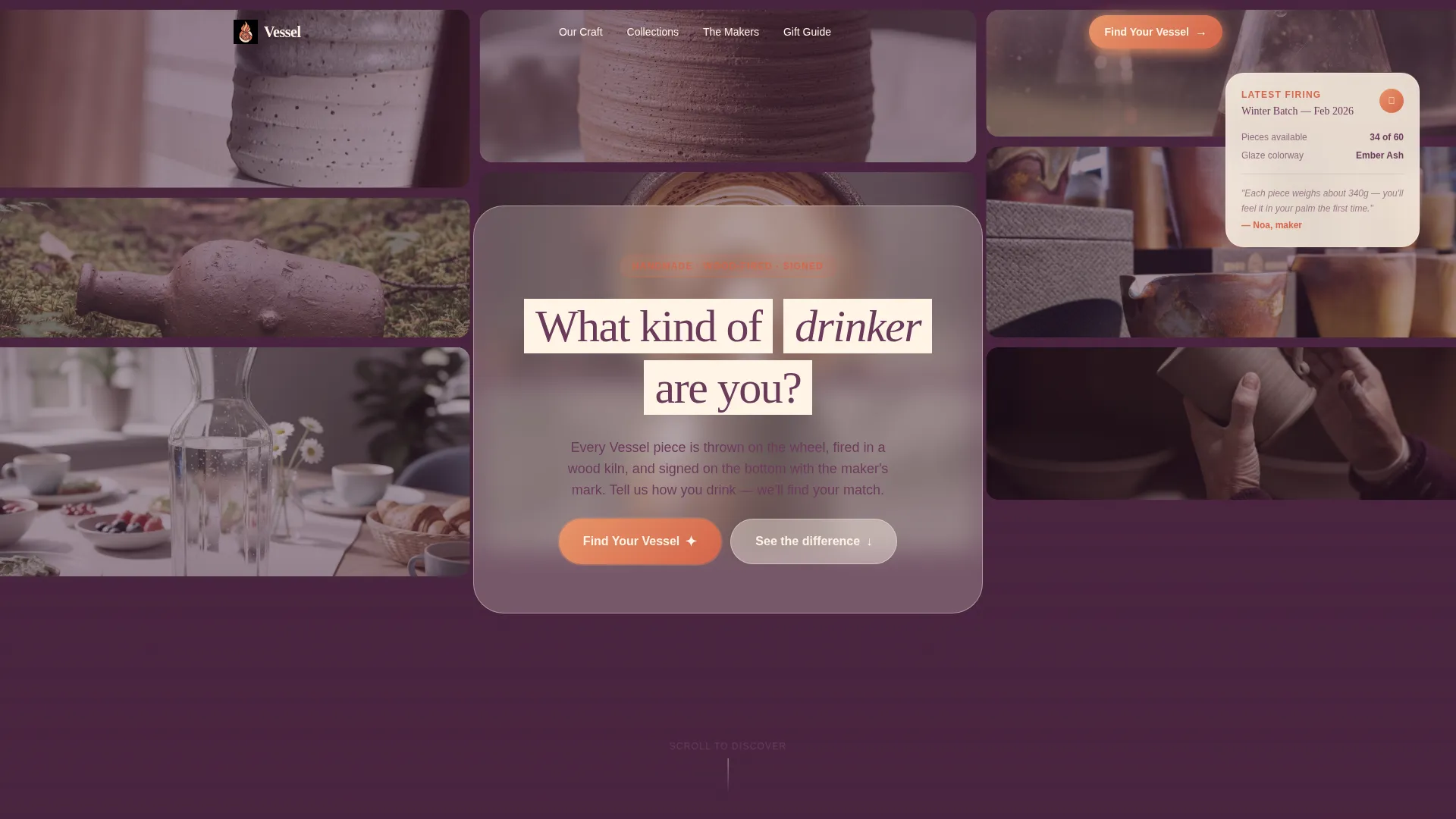 Artisan Drinkware Landing Page Template
