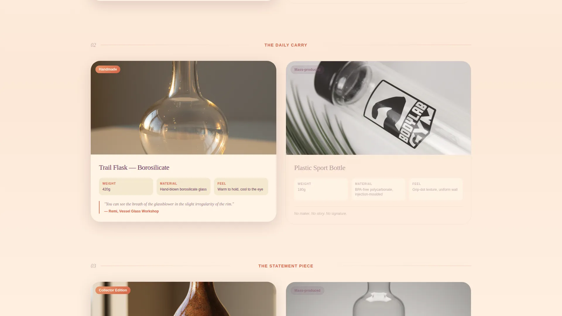 Artisan Drinkware Landing Page Template