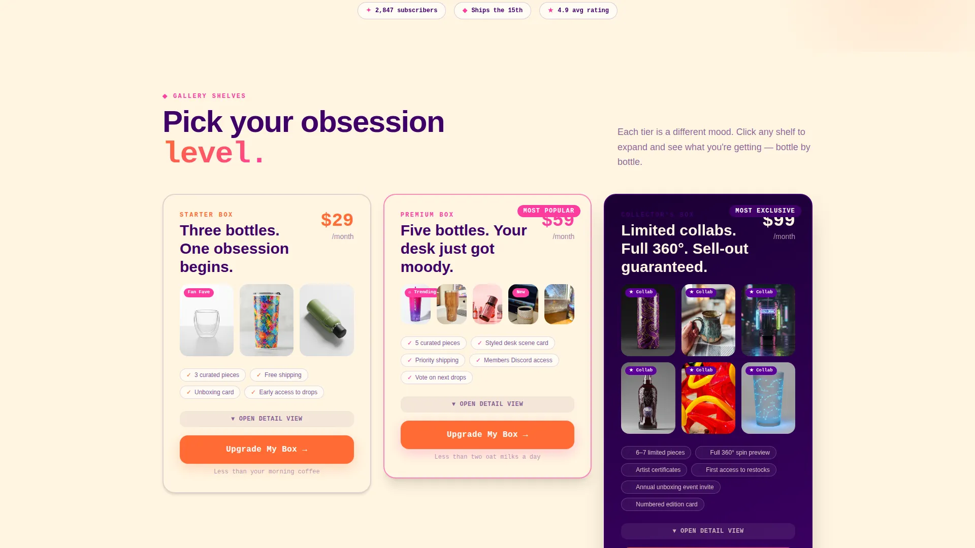Bold Drinkware Subscription Landing Page Template