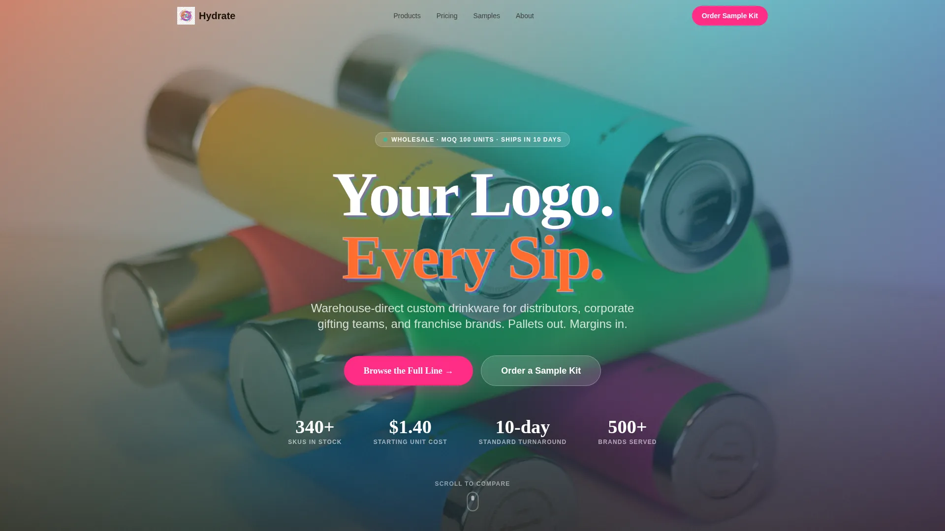 Trusted Beverage Container Landing Page Template