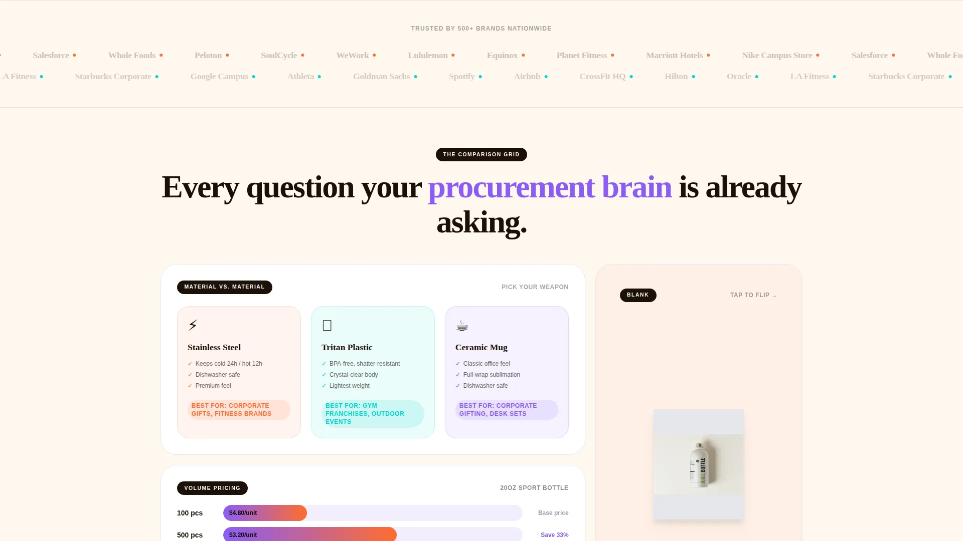 Trusted Beverage Container Landing Page Template