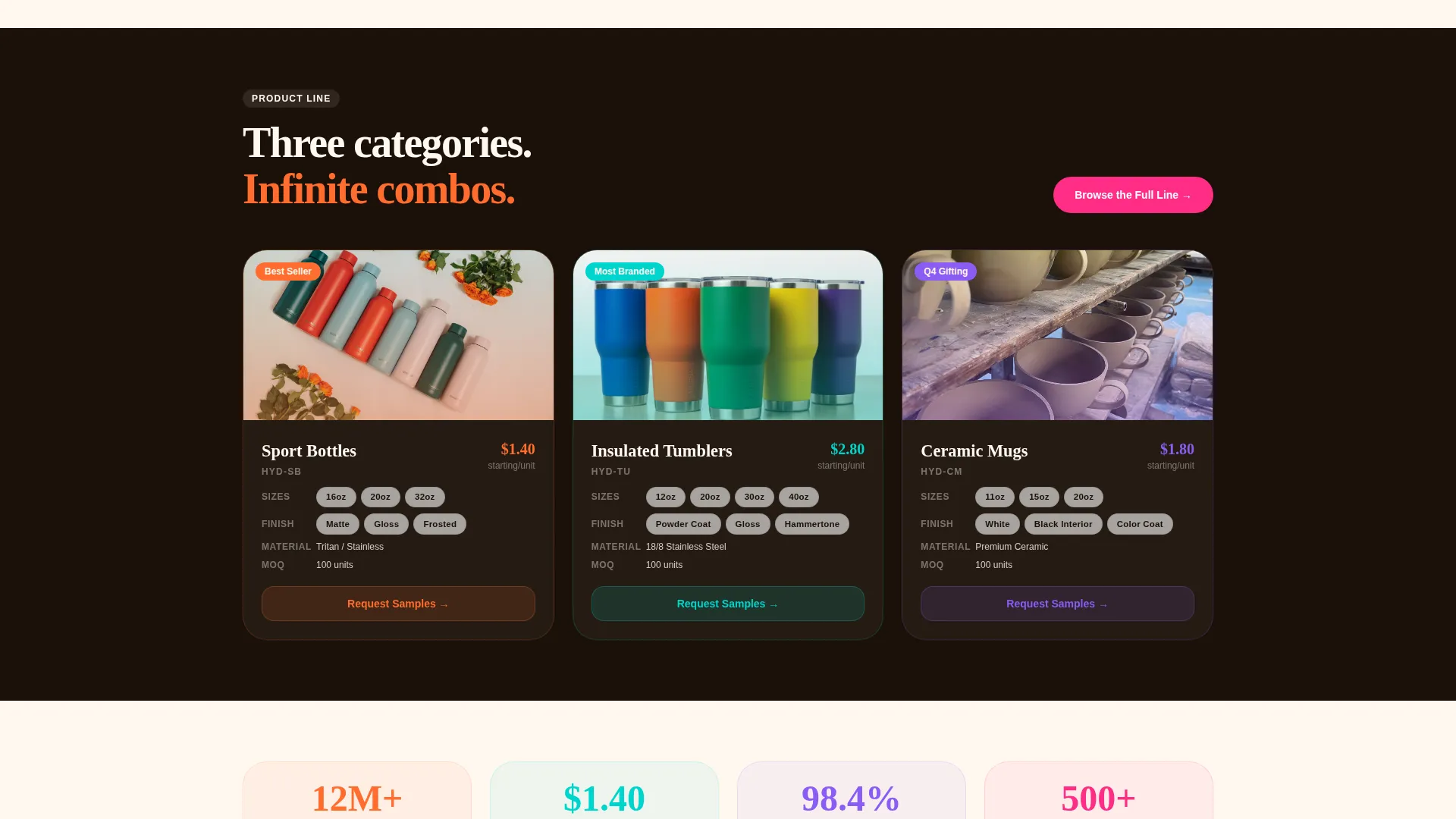 Trusted Beverage Container Landing Page Template