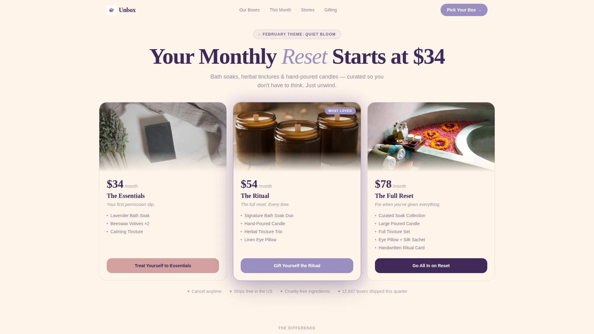 Wellness Subscription Box Landing Page Template
