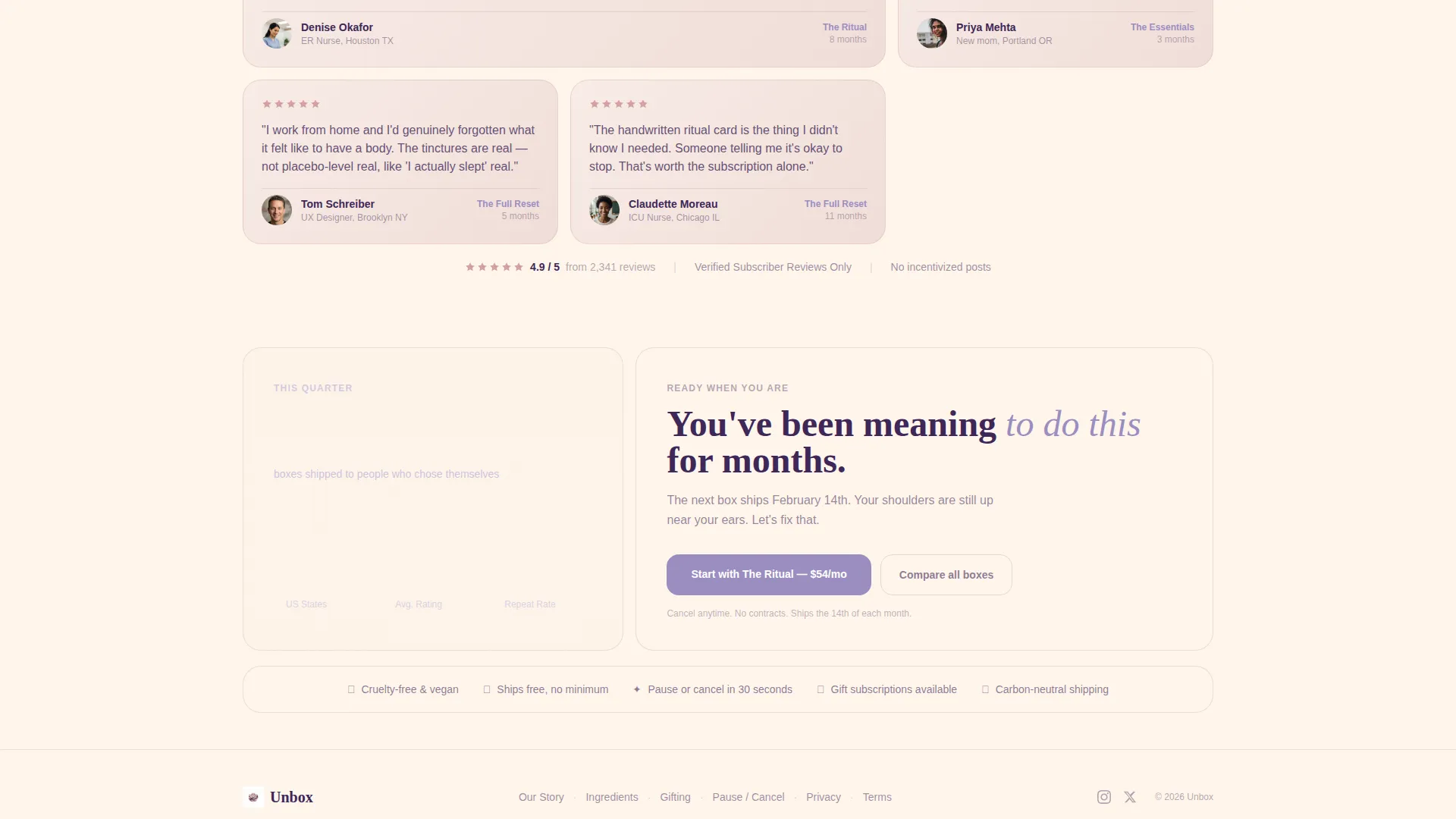 Wellness Subscription Box Landing Page Template