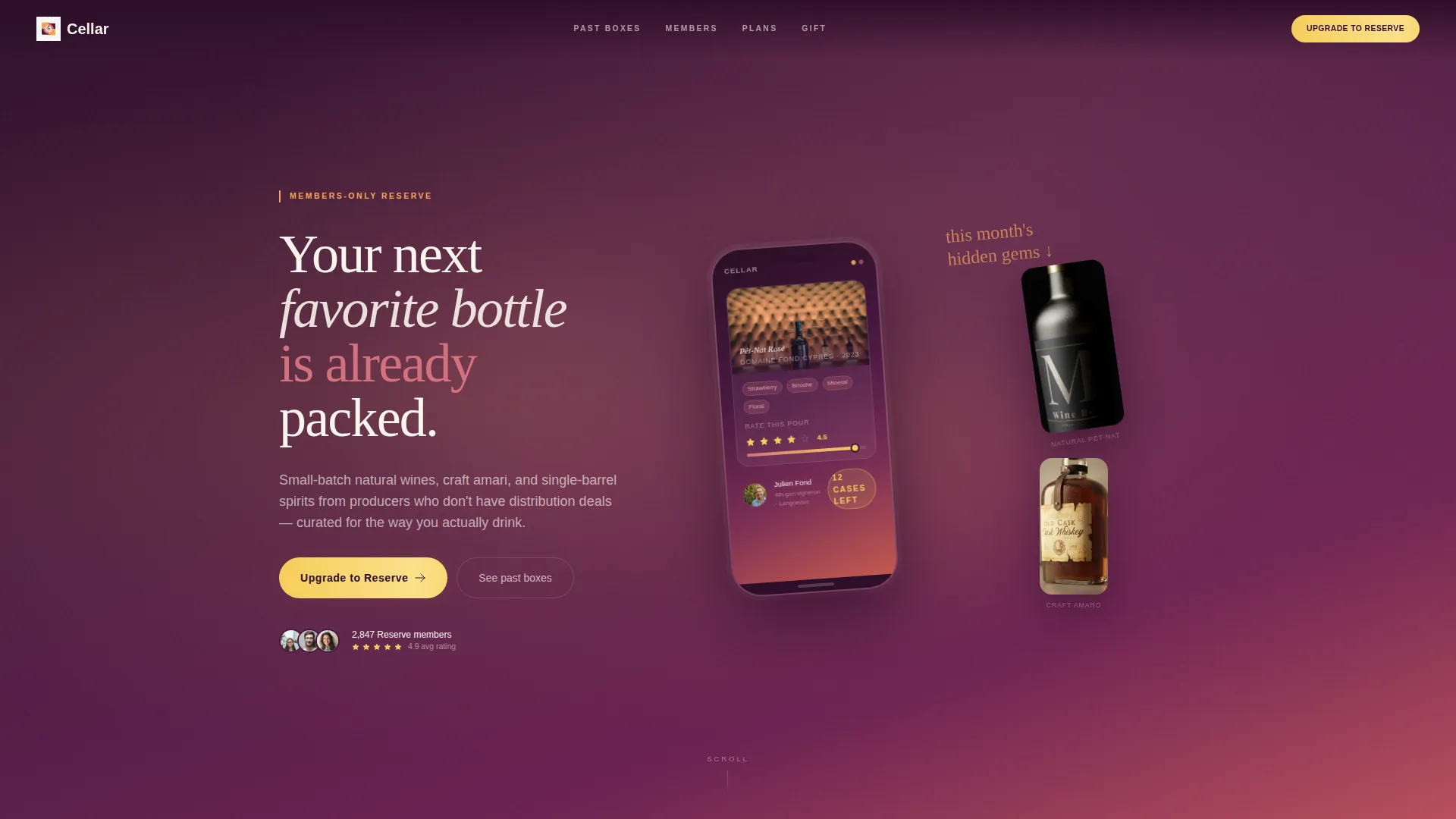 Curated Spirits Subscription Landing Page Template
