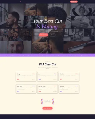 Bold Woman-Owned Barbershop Landing Page Template