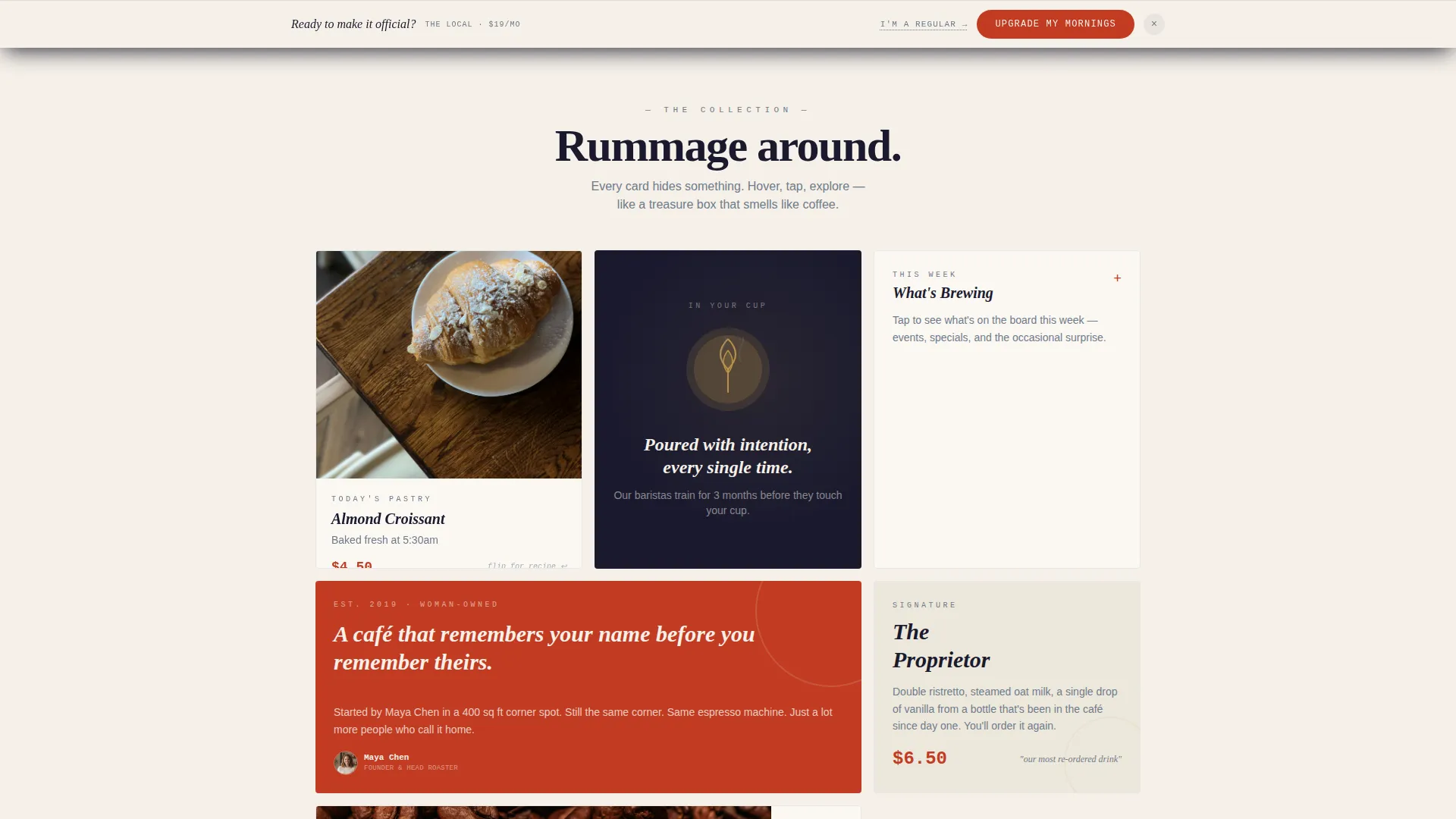 Charming Café Landing Page Template for Membership