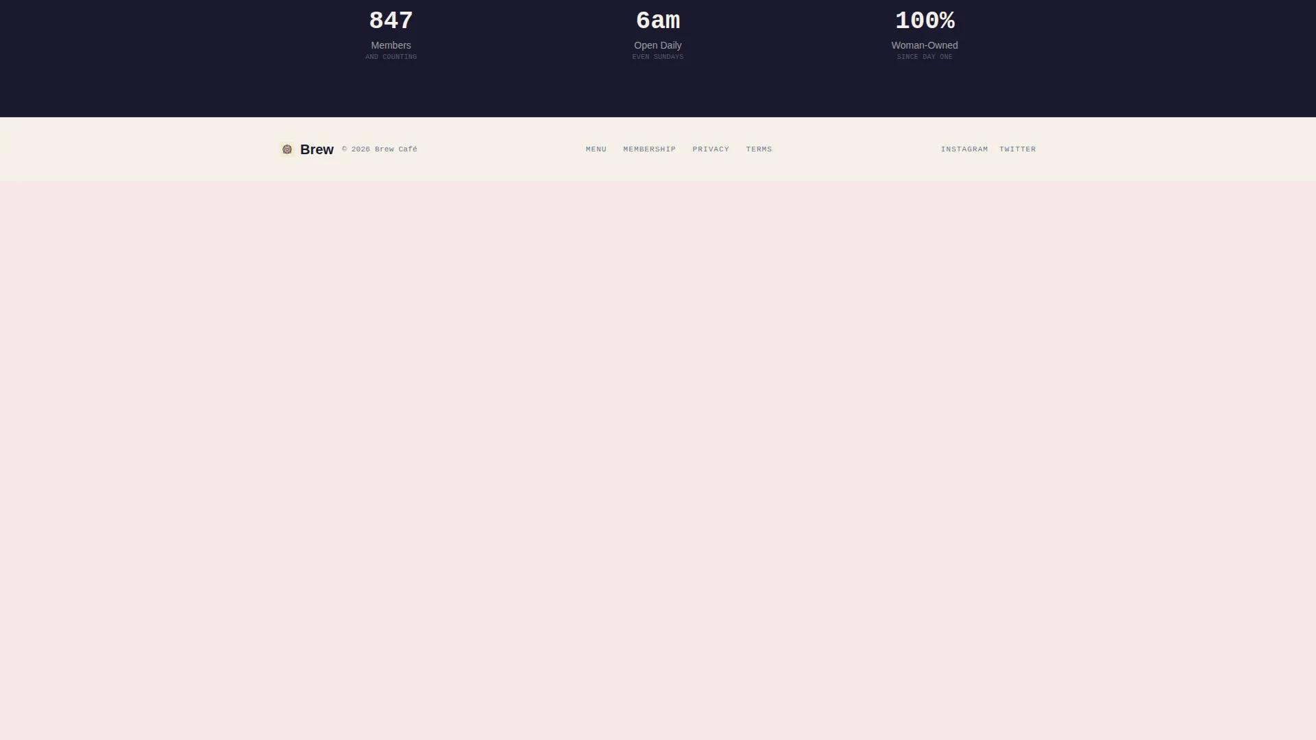 Charming Café Landing Page Template for Membership