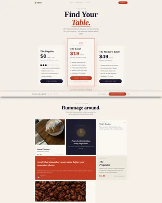 Charming Café Landing Page Template for Membership