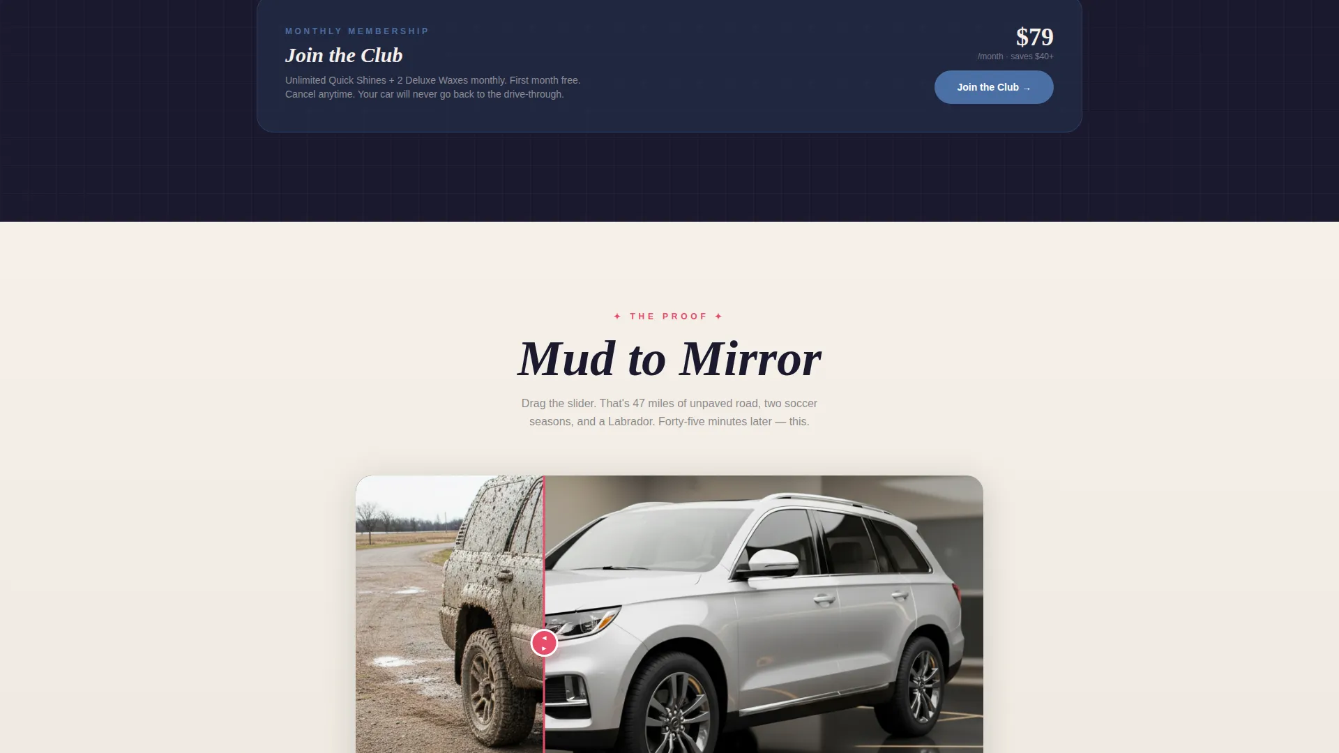 Woman-Owned Car Wash Landing Page Template
