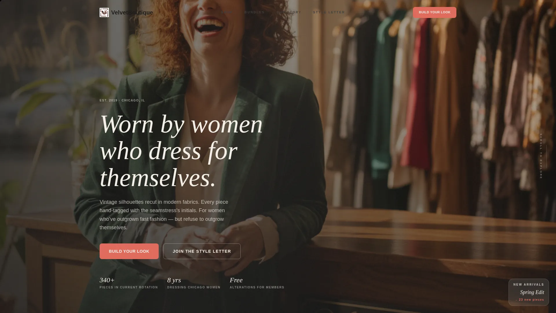 Boutique Womenswear Bento Grid Landing Page Template