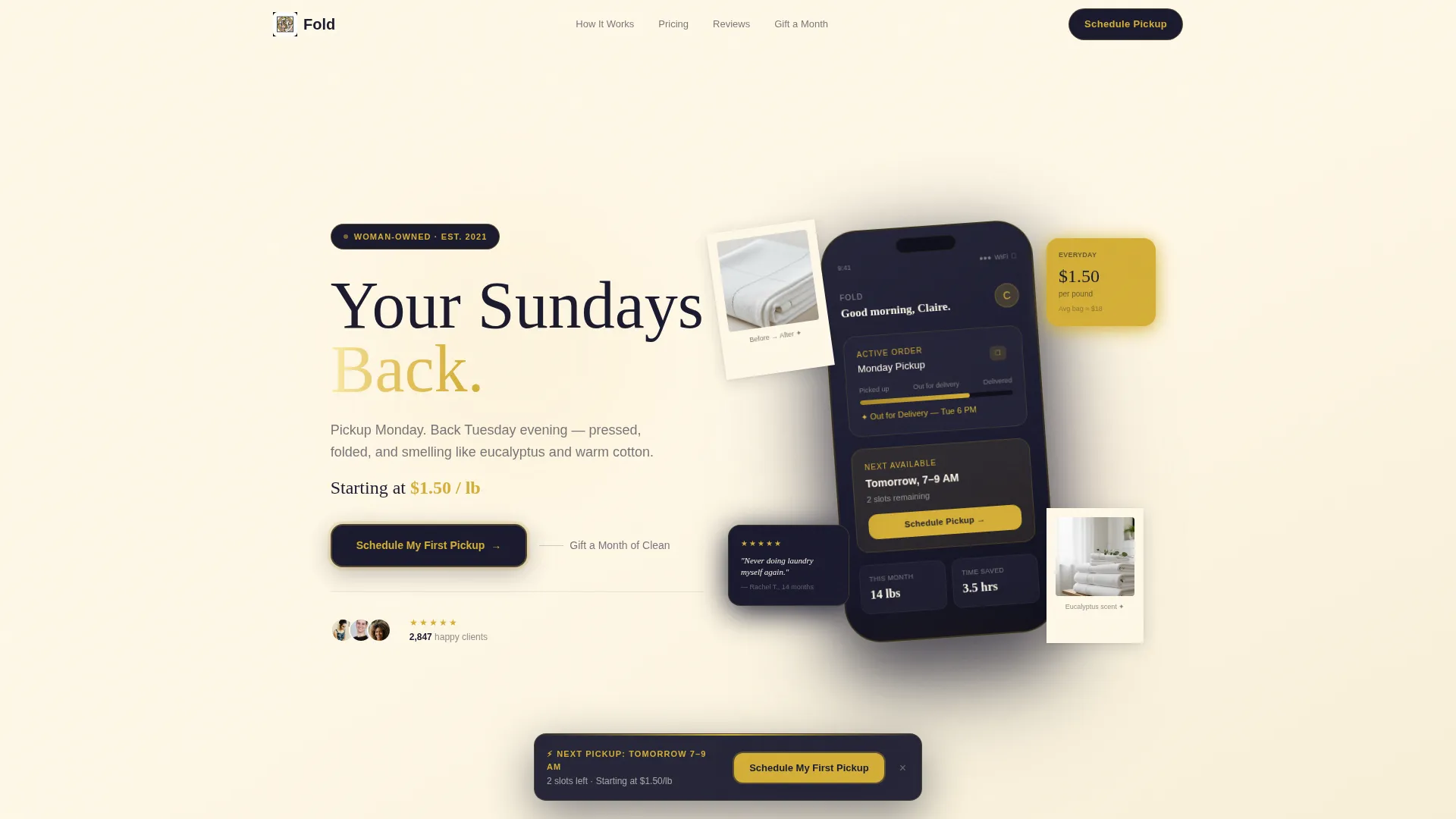 Refined Dry Cleaning Landing Page Template