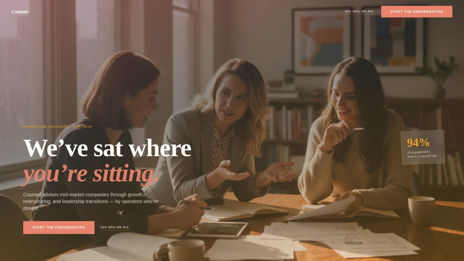 Bold Consulting Landing Page Template for Advisory Firms