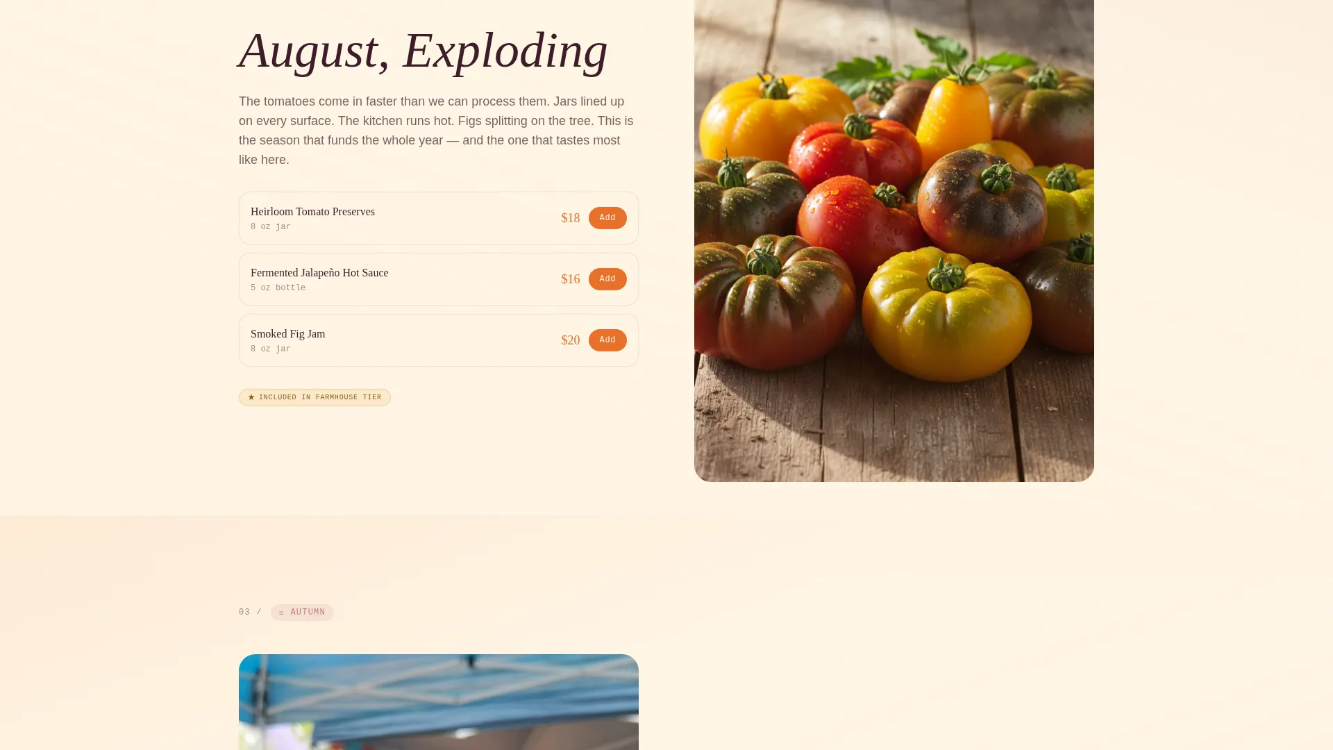 Artisan Farm-to-Table Landing Page Template