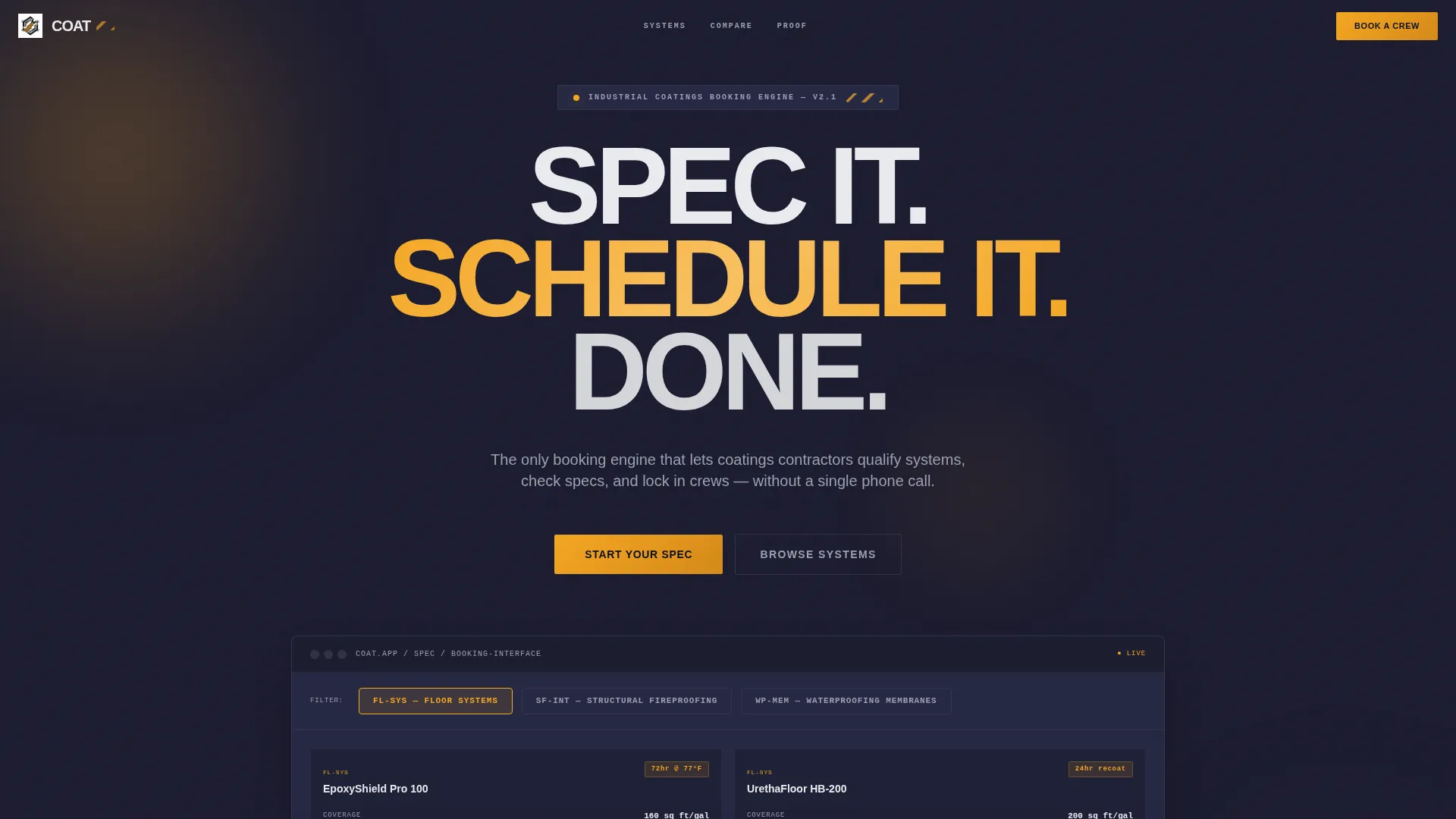 Industrial Coatings Booking Landing Page Template