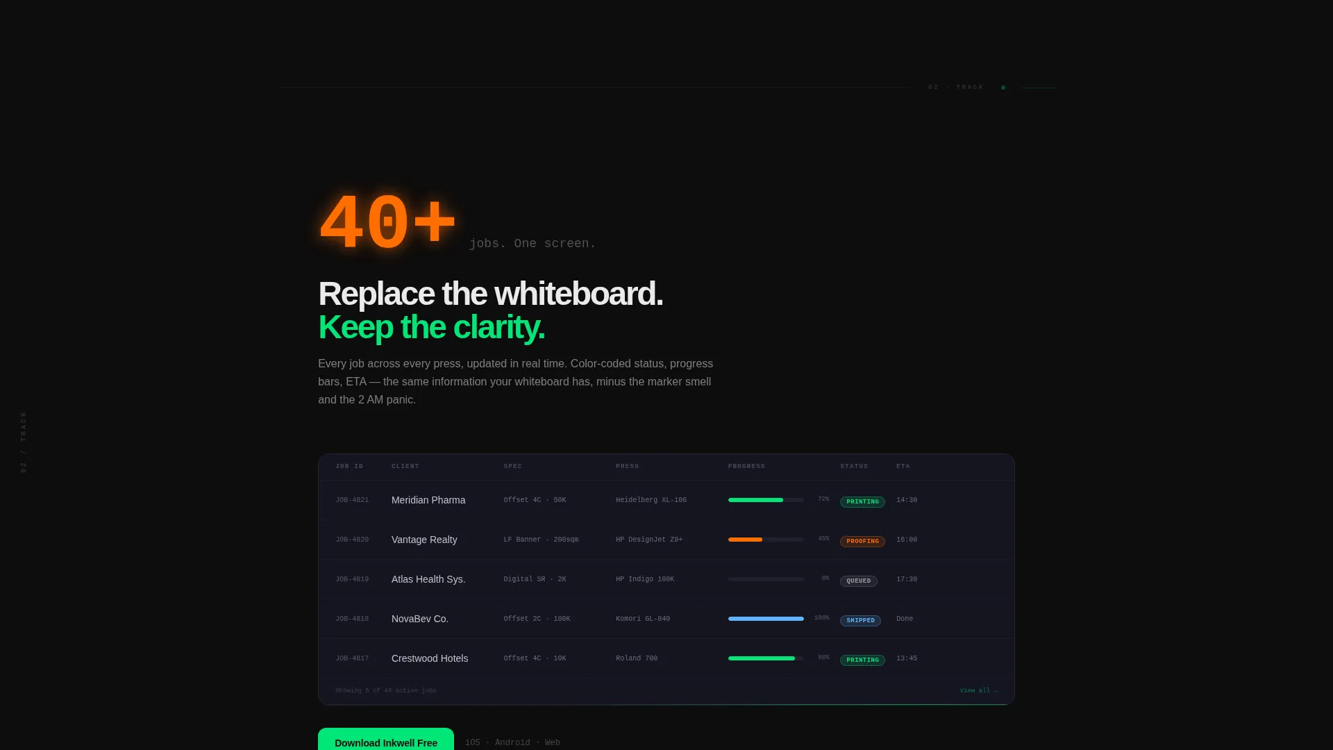 Print Shop Booking System Landing Page Template