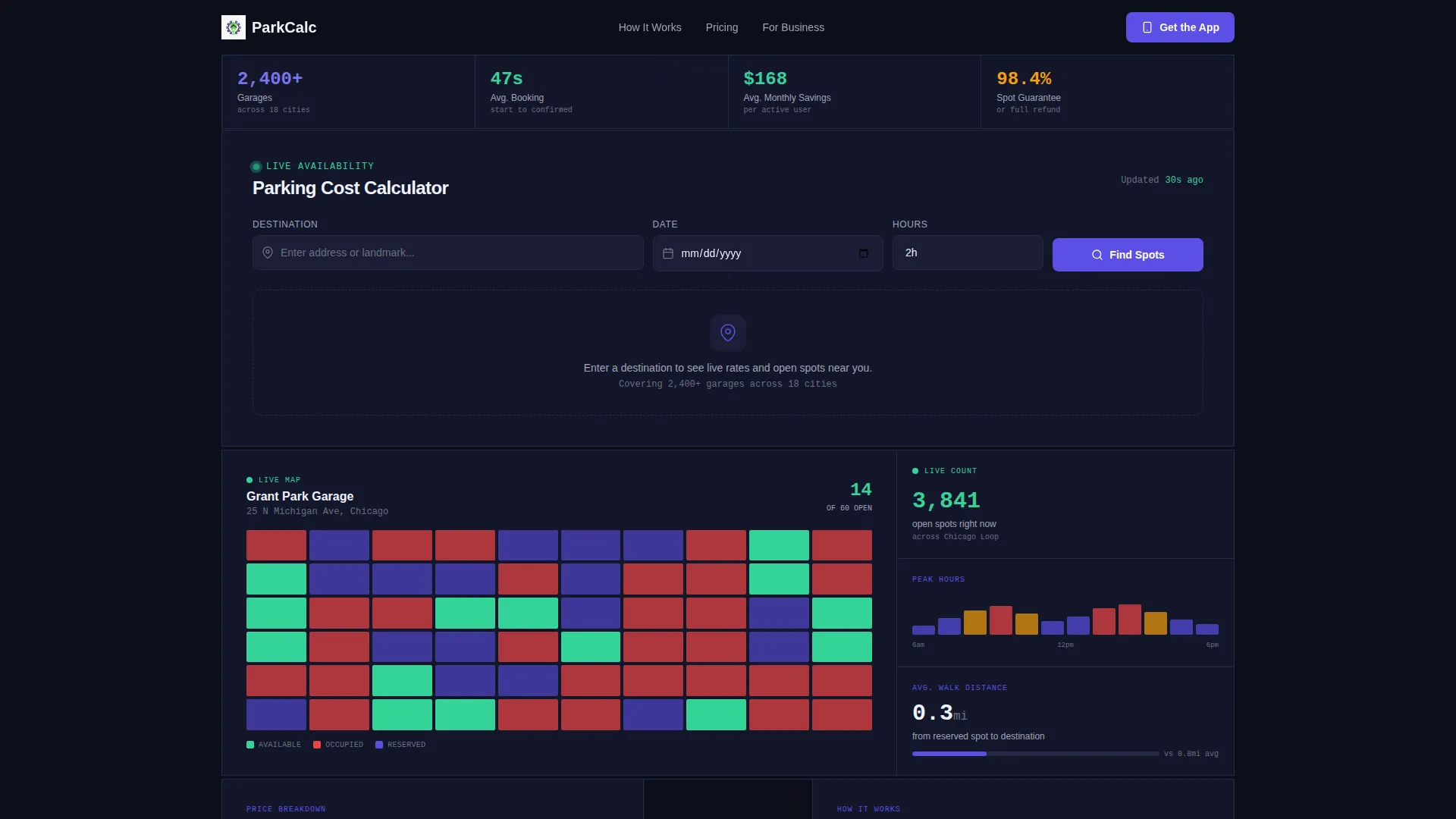 Parking App Bento Grid Landing Page Template