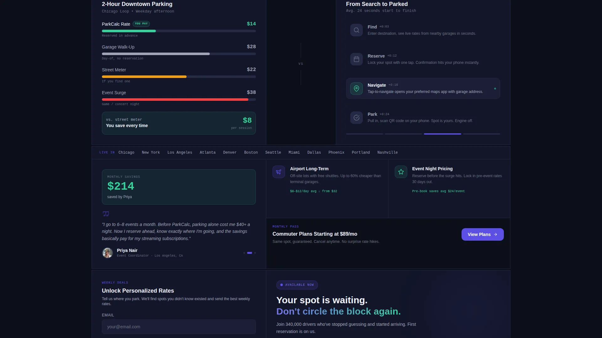 Parking App Bento Grid Landing Page Template