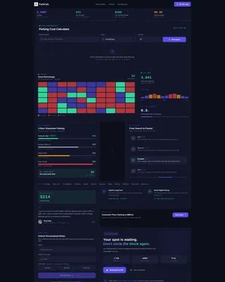 Parking App Bento Grid Landing Page Template
