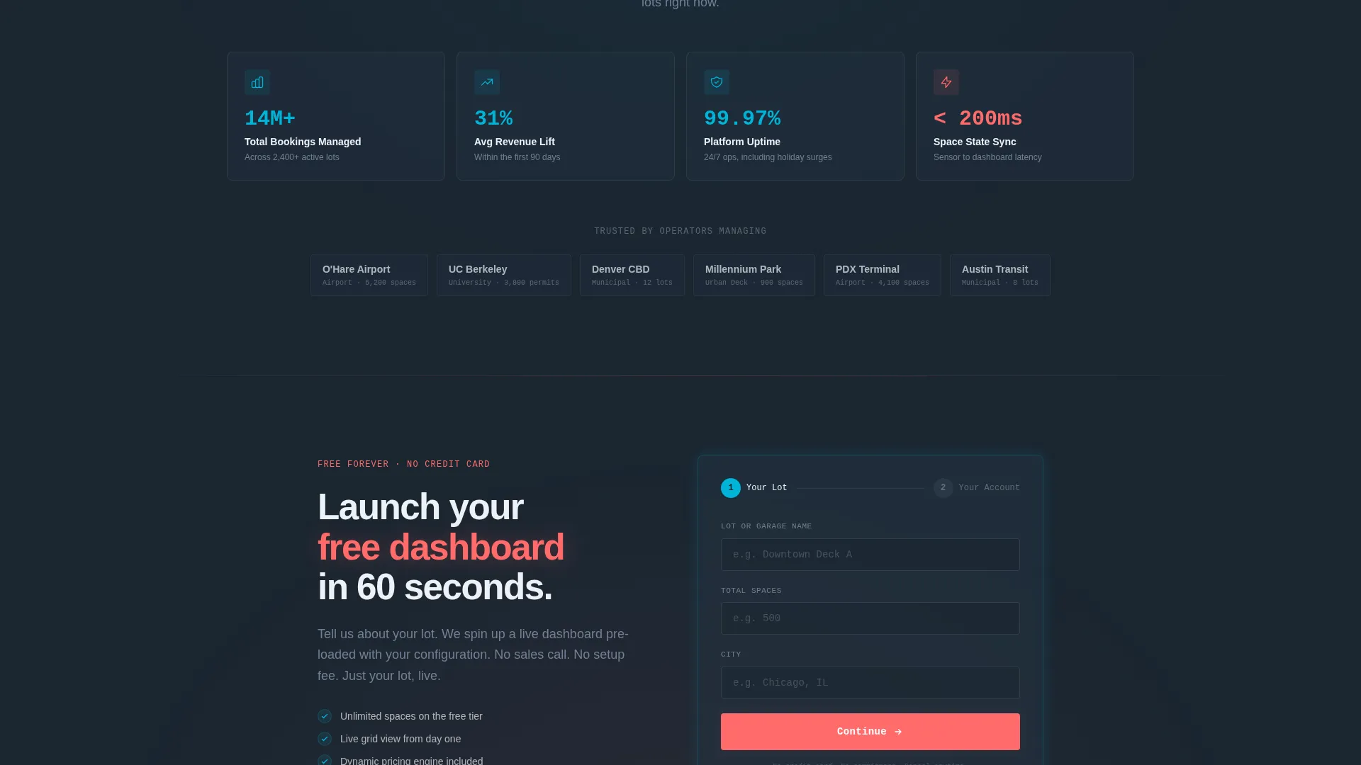 Parking Booking System Landing Page Template