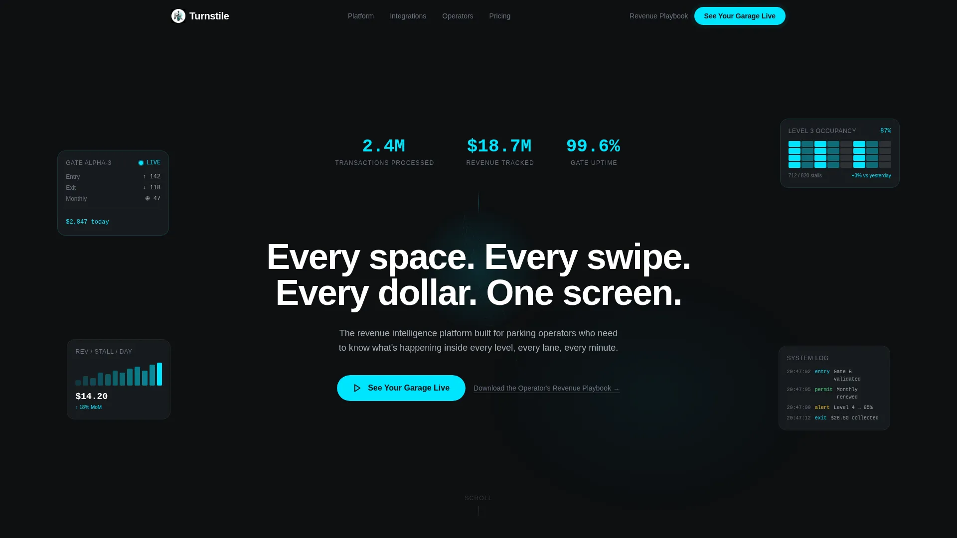 Parking CRM Bento Grid Landing Page Template
