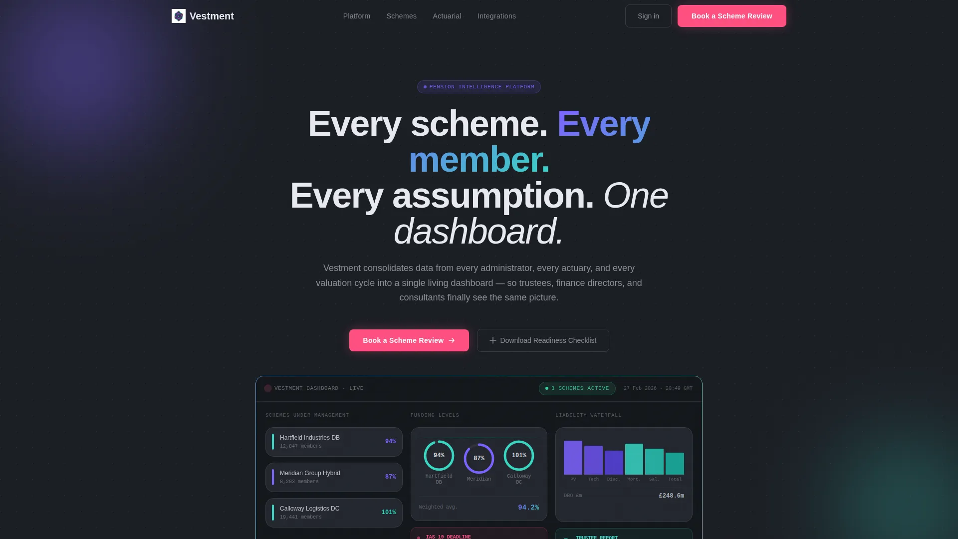 Pension Management Software Landing Page Template