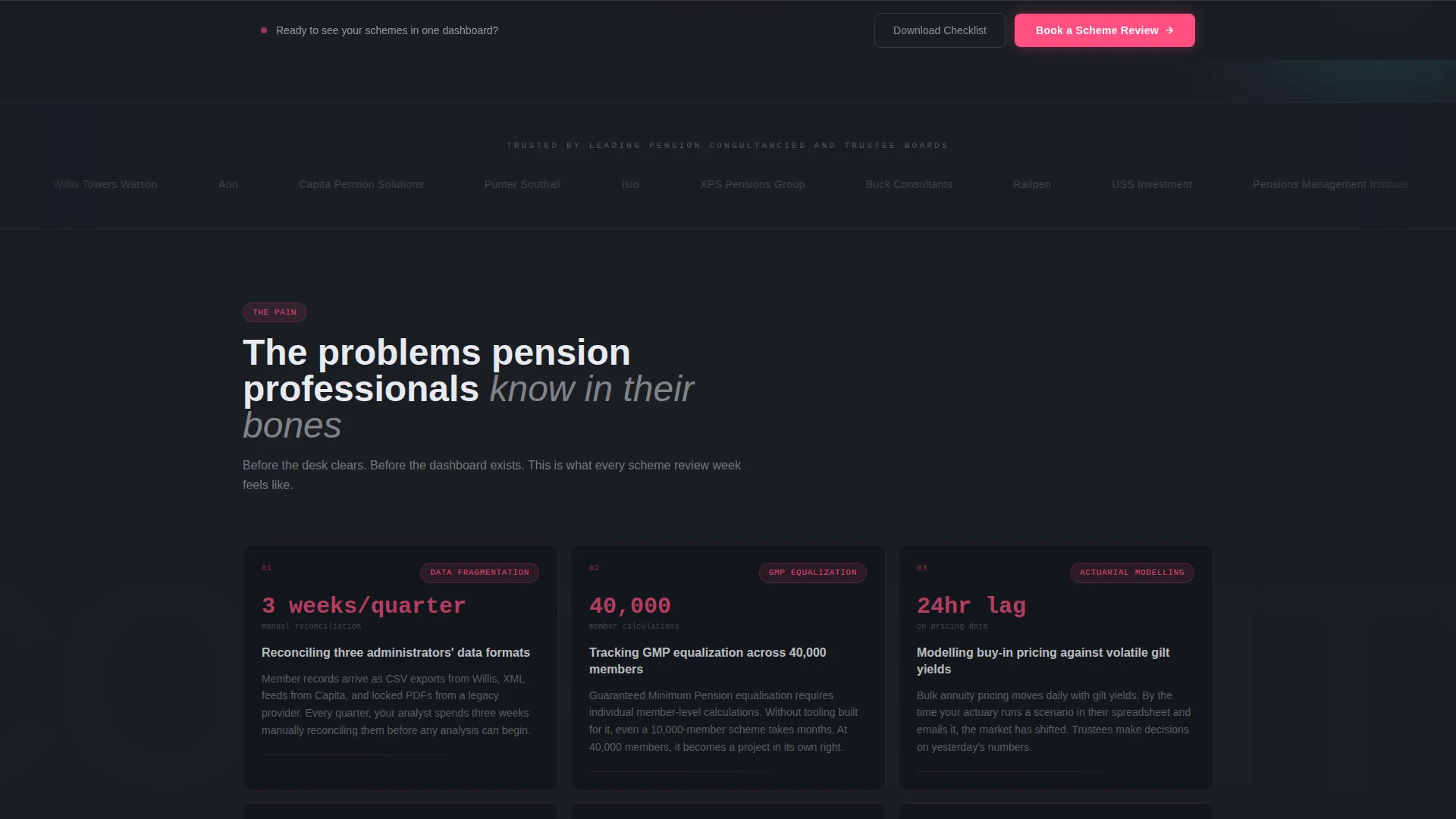 Pension Management Software Landing Page Template