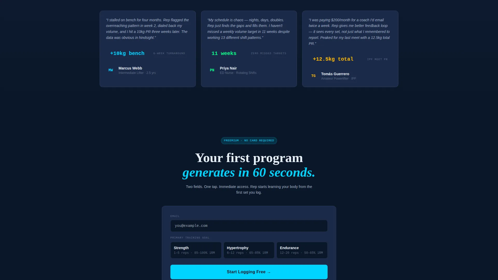 Personal Training App Landing Page Template