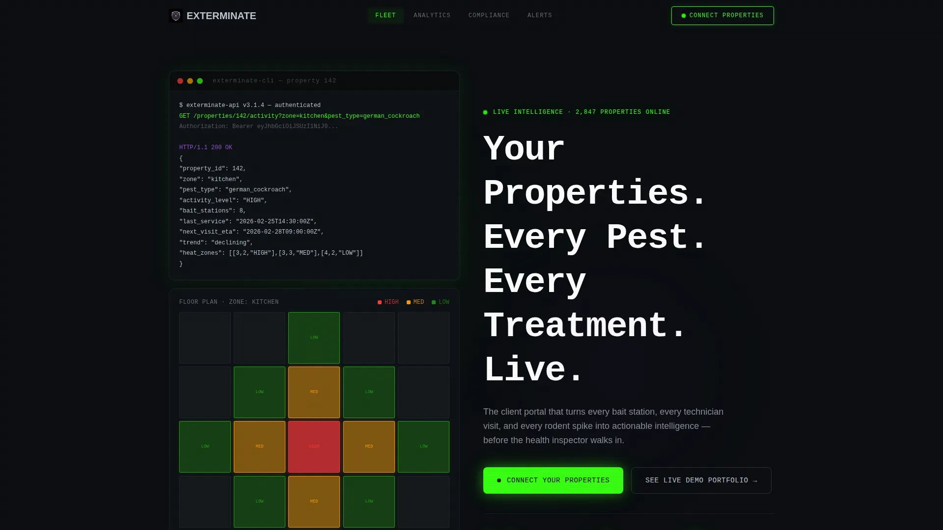 Pest Control Client Portal Landing Page Template