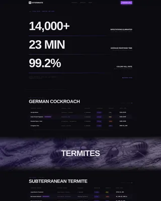 Authoritative Pest Management Landing Page Template