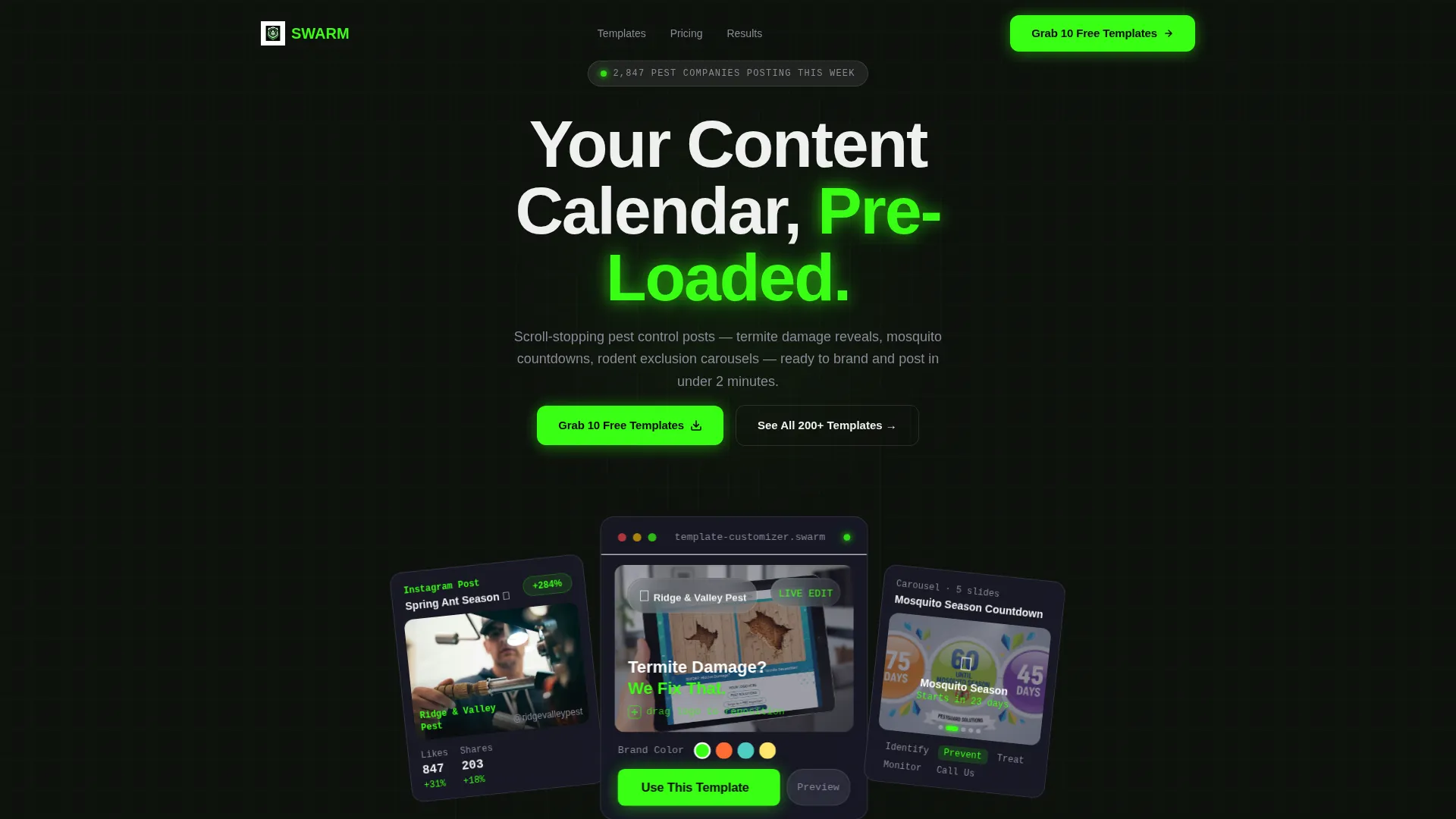 Pest Control Social Media Template Landing Page