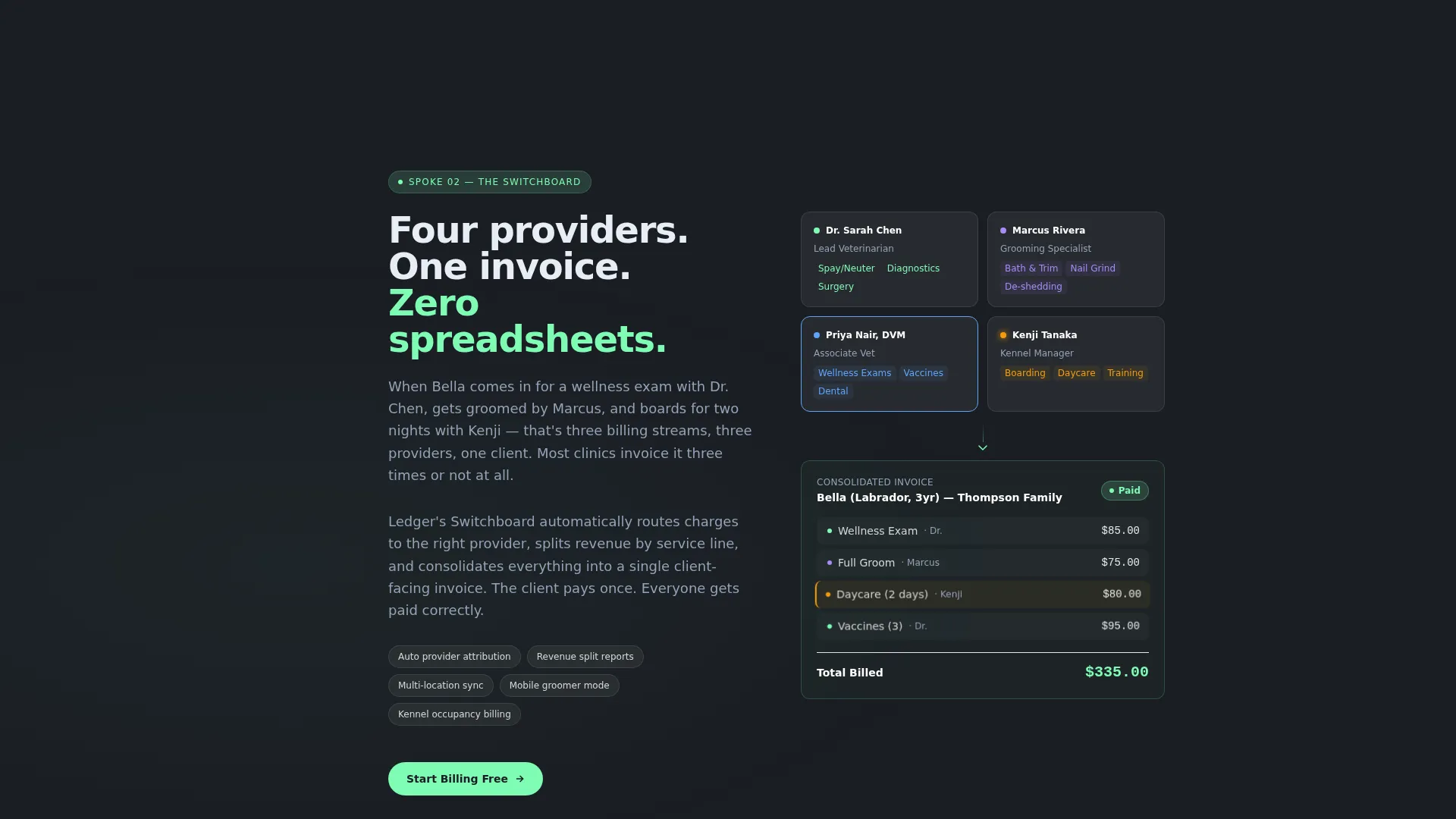 Pet Care Billing & Invoicing Landing Page Template
