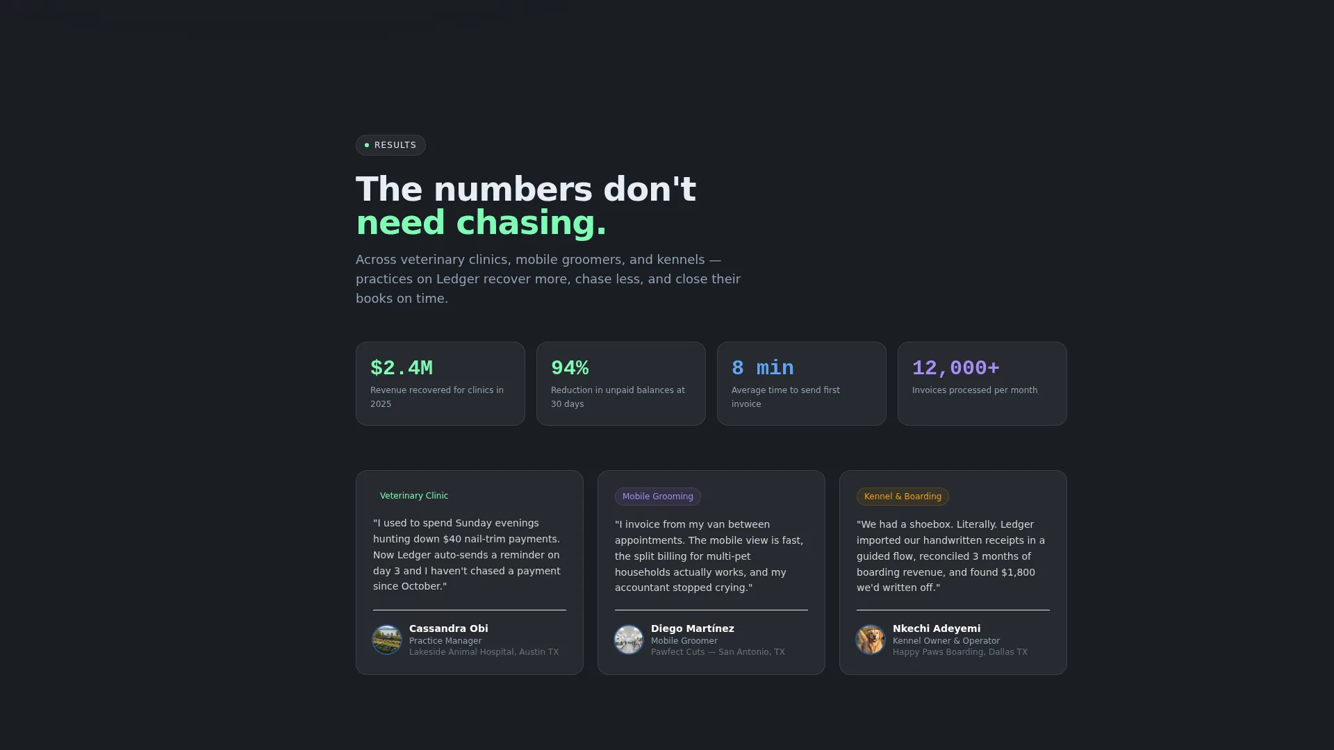 Pet Care Billing & Invoicing Landing Page Template
