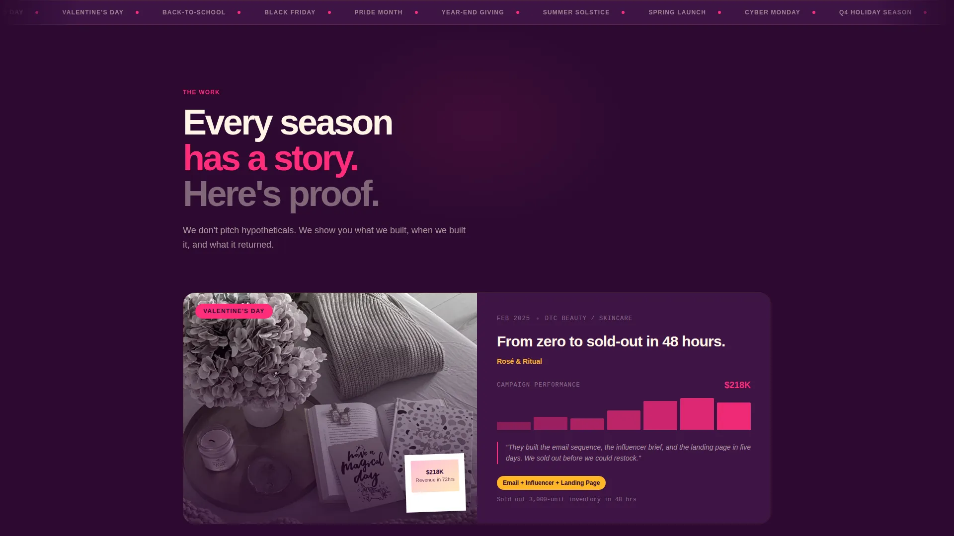 Bold Women-Owned Marketing Agency Landing Page