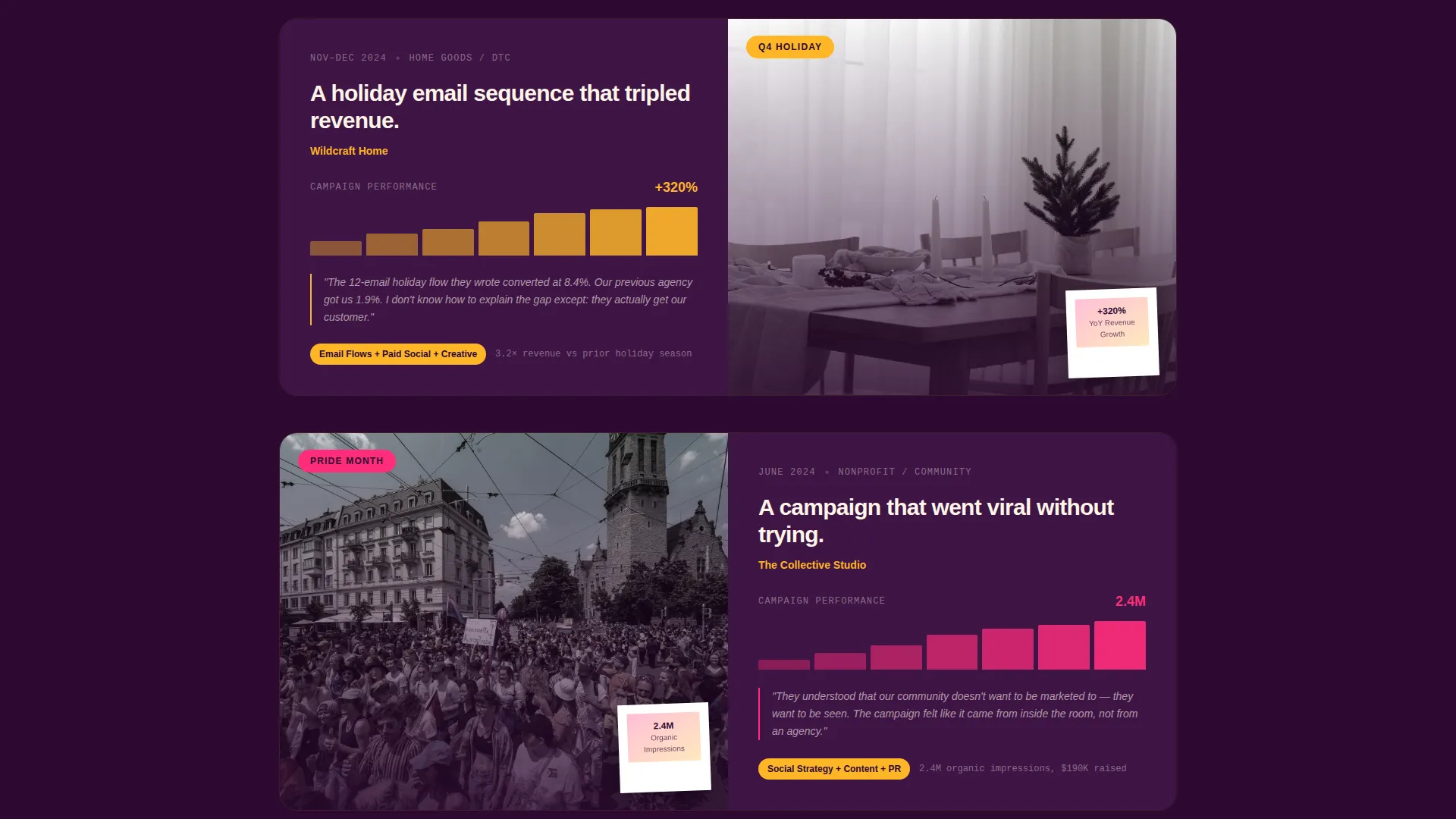 Bold Women-Owned Marketing Agency Landing Page