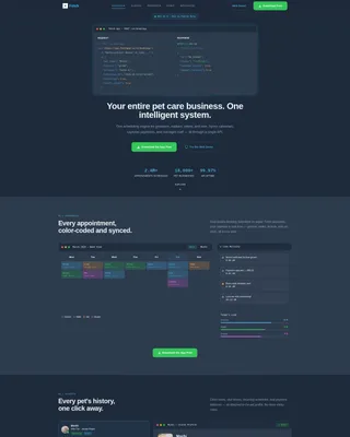 Pet Care Booking Software Landing Page Template