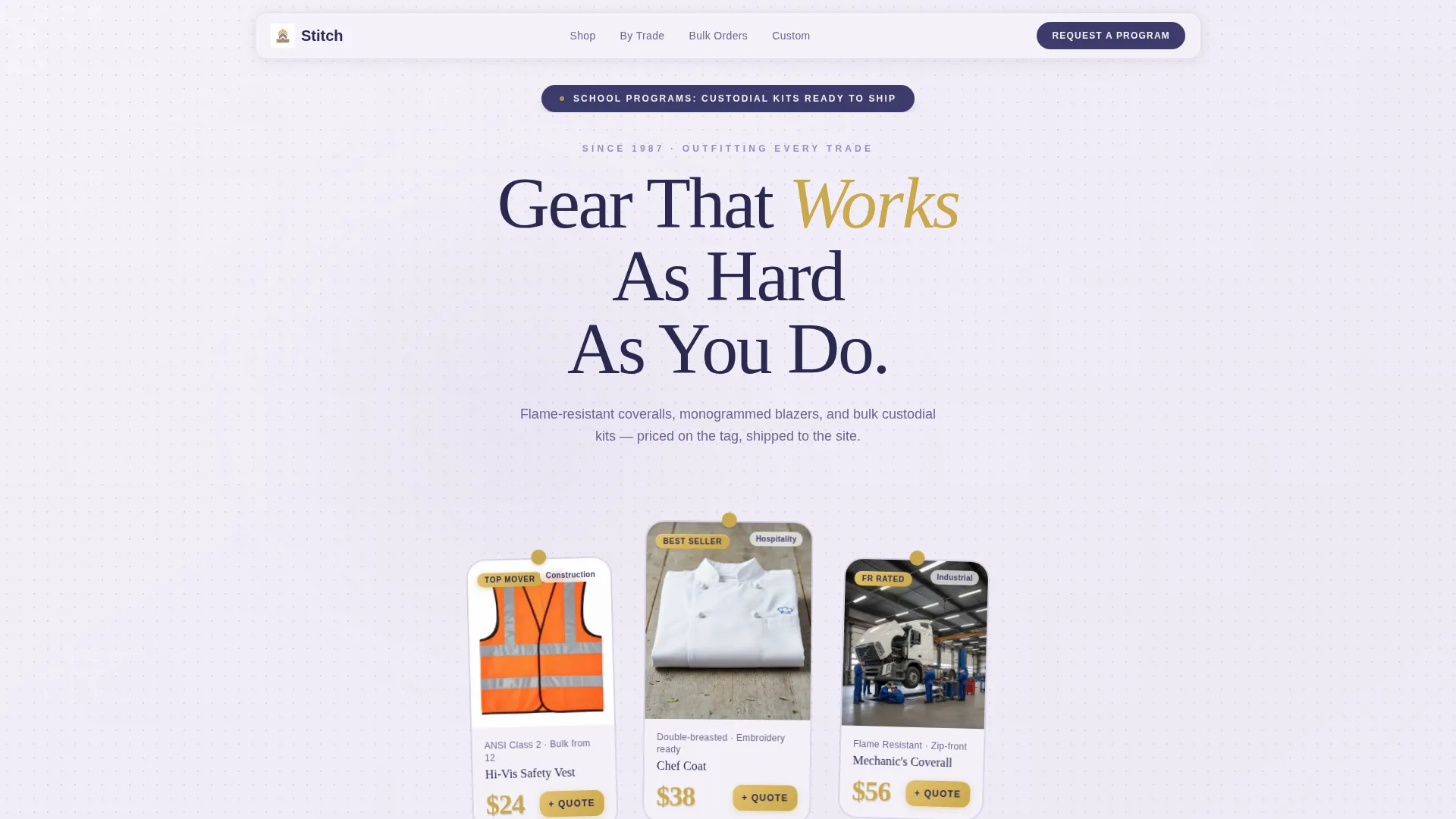 Bold Workwear & Uniform Store Landing Page Template
