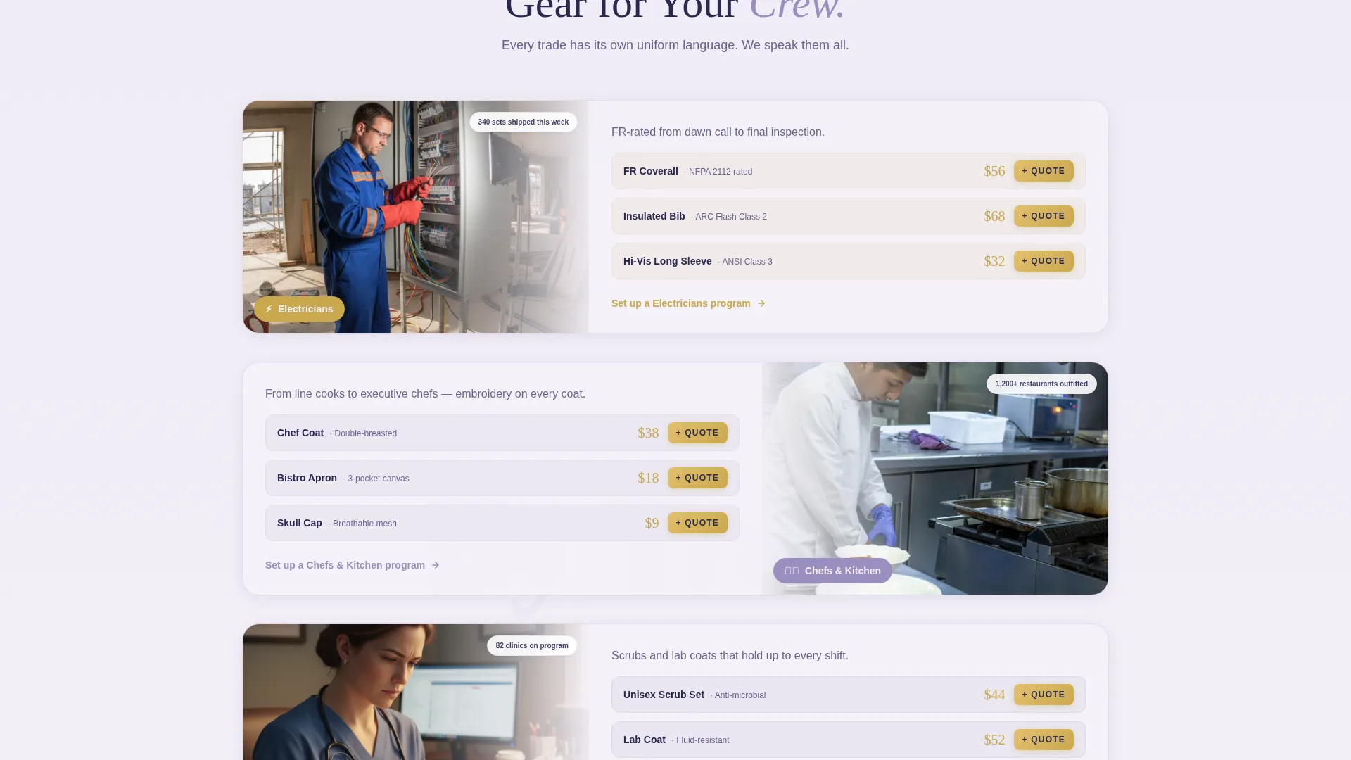 Bold Workwear & Uniform Store Landing Page Template