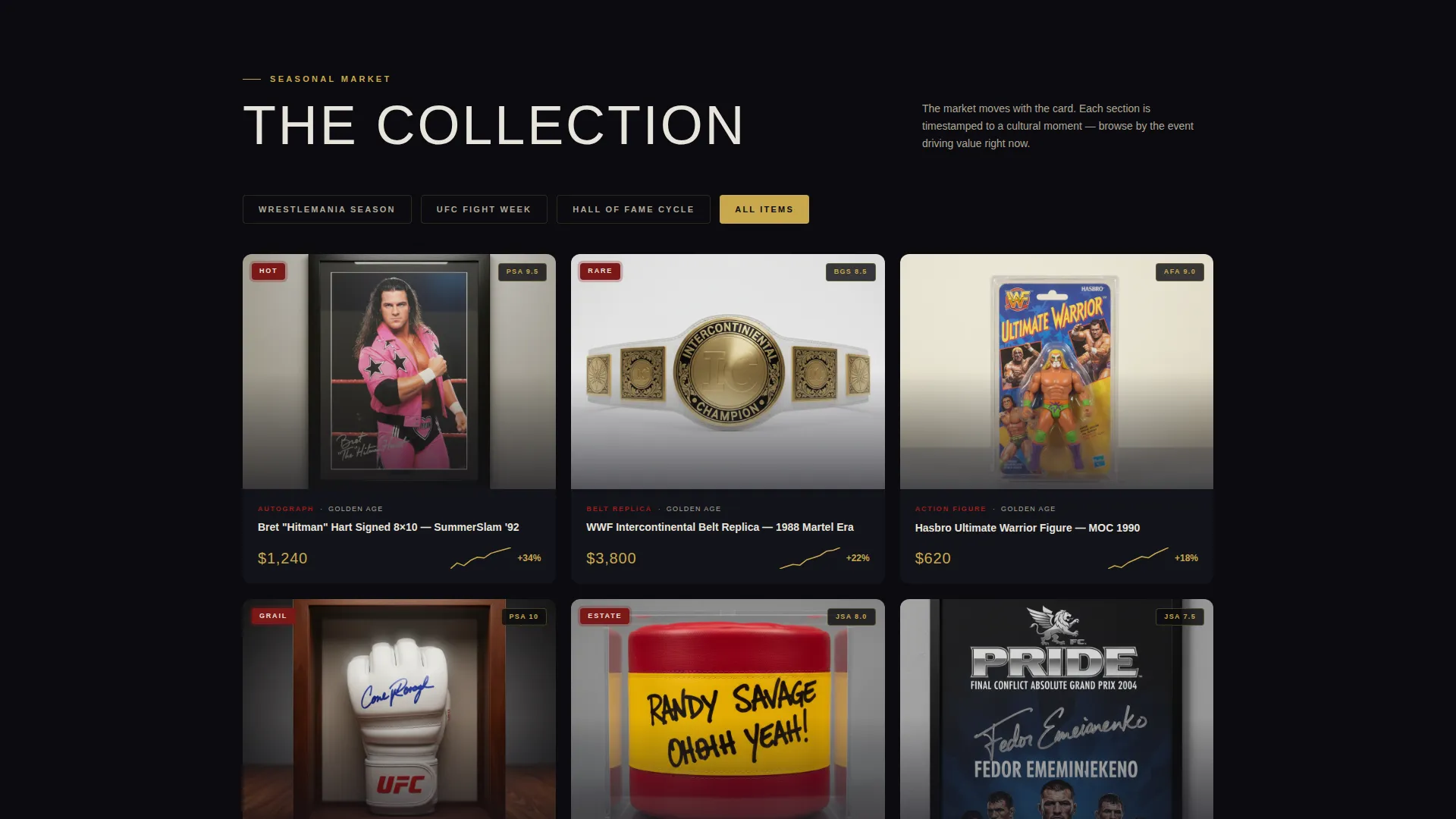 Wrestling & MMA Memorabilia Landing Page Template